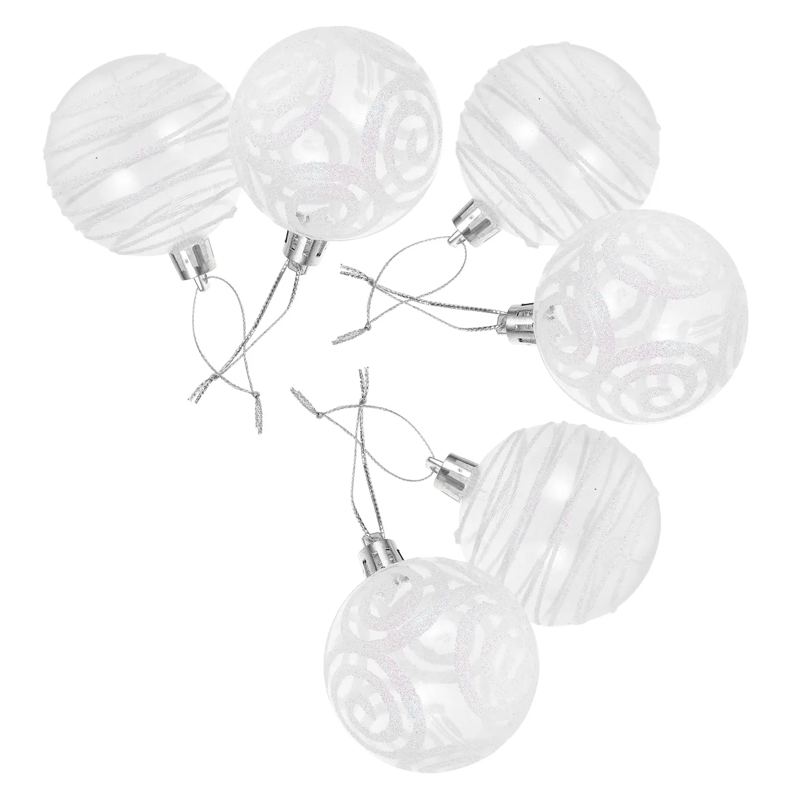 

6pcs Christmas Ball Pendant Inflatable Plastic Baubles Hanging Decorative Balls Tree Party Ornaments Holiday Xmas Accessories