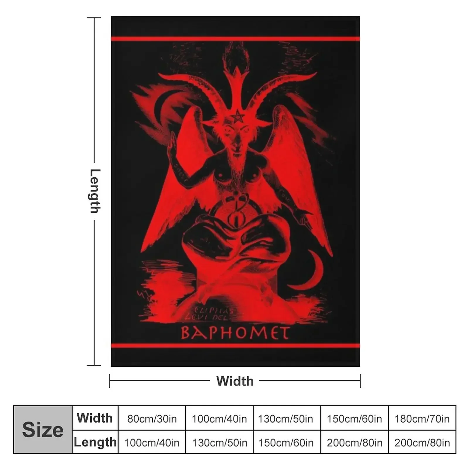 Satanic, Baphomet, Red Devil, Halloween, Occult Satan Design Throw Blanket couch cozy soft plush fuzzy picnic outdoor blanket
