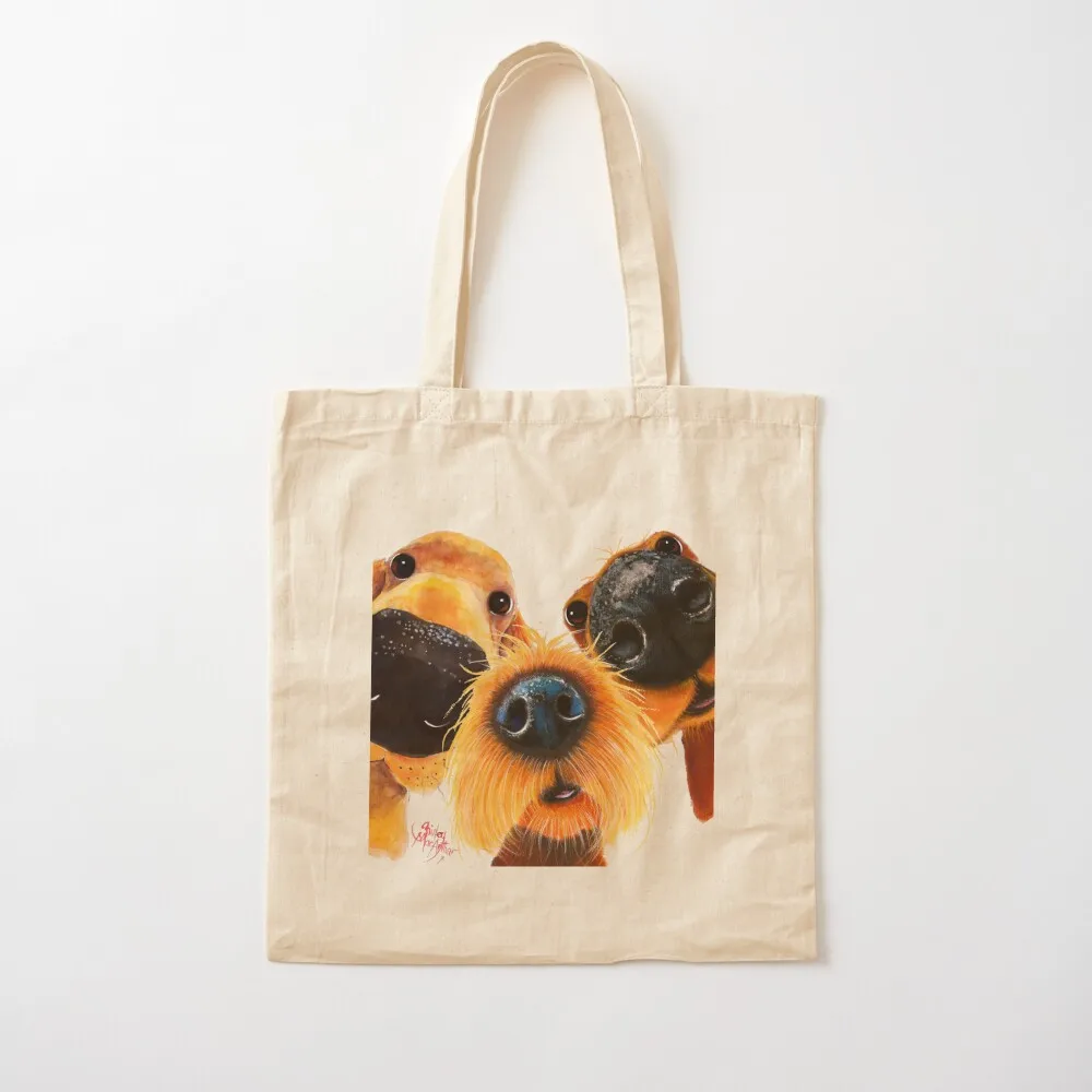 NoSeY DoG PRiNT ' THe CuRiouS NoSeY DoGS ' By Shirley MacArthur Tote Bag cloth bag woman bags luxury women Canvas Tote Bag