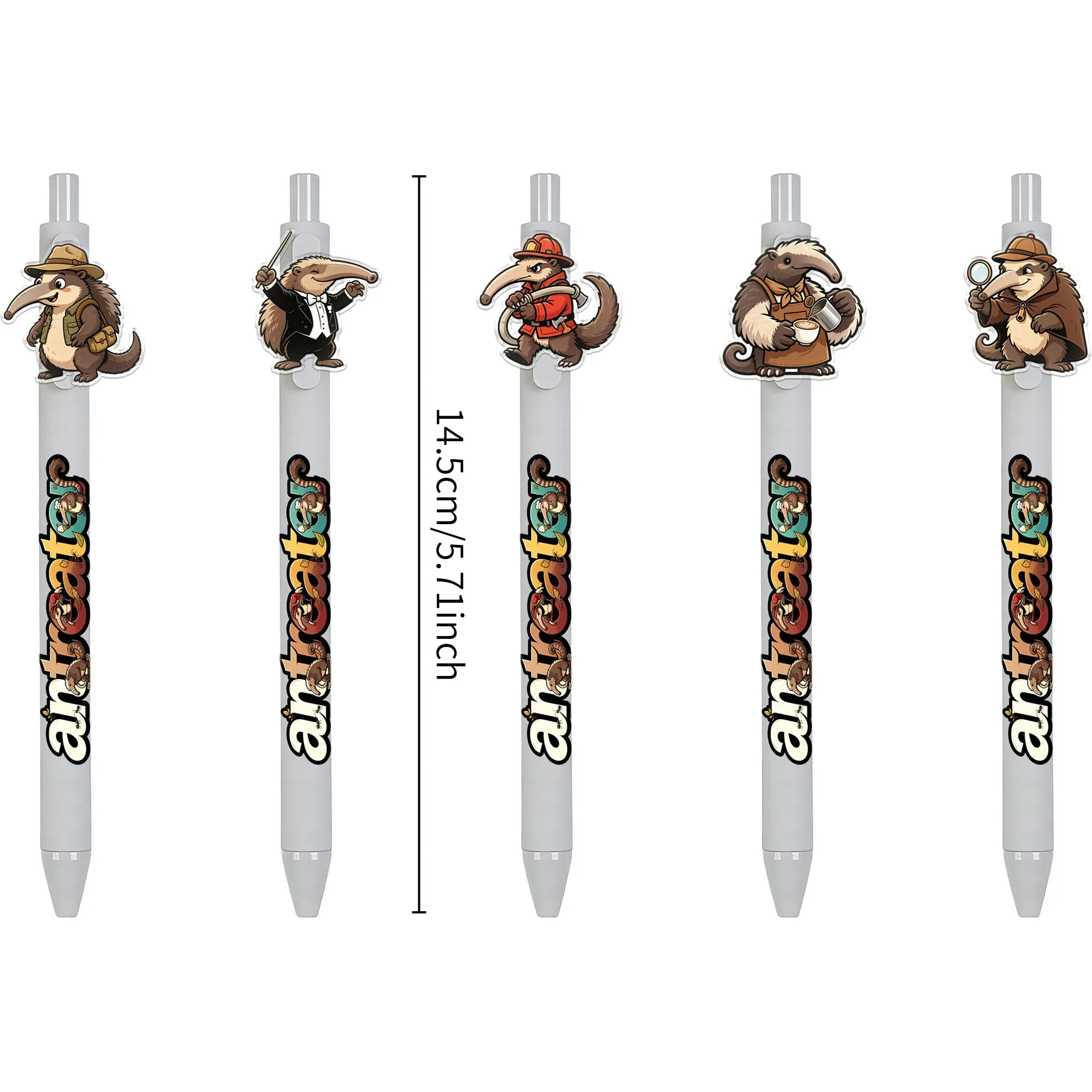 16Pcs Anteater Theme Ballpoint Pens, Writing Is Smooth, Suitable for Office, Journaling and Gifts, Easy to Use, Random Patterns