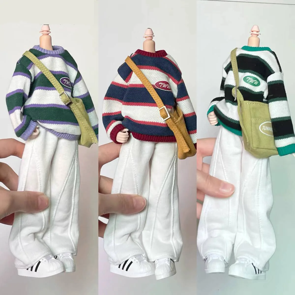 NEW Blythe doll clothes outfit wide leg pants+round neck hoodie+crossbody bag 1/6 BJD 30cm for Pullip,Ob22,Ob24, Licca