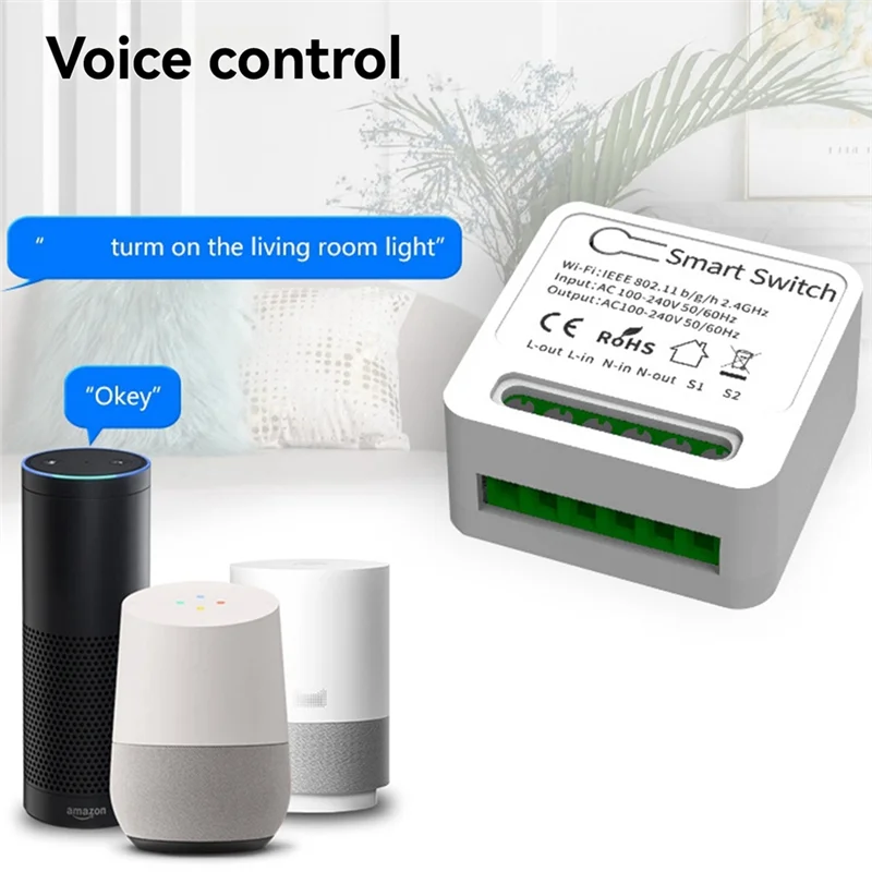 AS95-интеллектуальный выключатель света, Wi-Fi, двухканальный, реле постоянного тока 5–48 В и 1-250 В идеально подходит для освещения и двигателей.