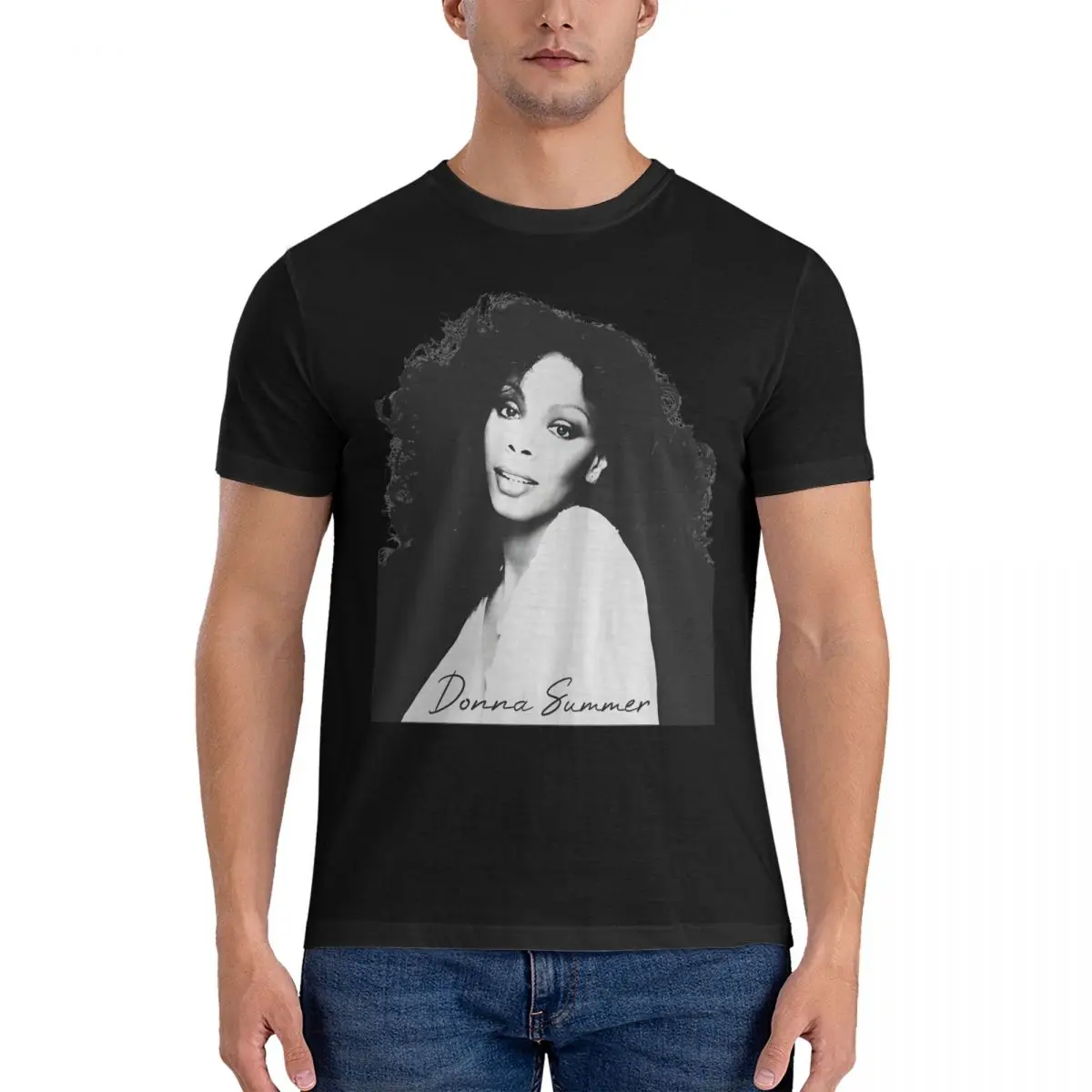 Donna Summer - T Shirt Beyonce Giselle Knowles Pure Cotton Clothes Novelty Short Sleeve Crewneck Tees Graphic Printed T-Shirt