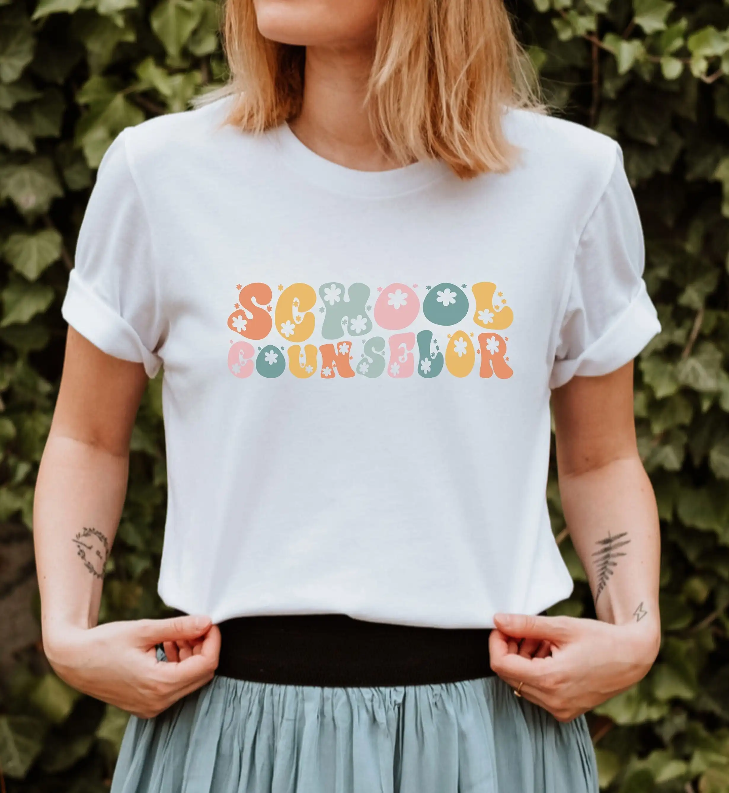 School Counselor T Shirt Retro Groovy For