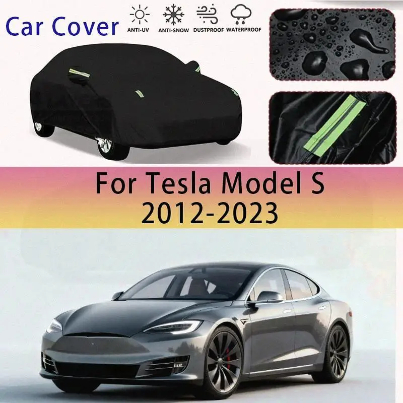 

For Full for Tesla Model S 2012 2023 Waterproof Dustproof Outdoor Protection Sunshade Car Covers