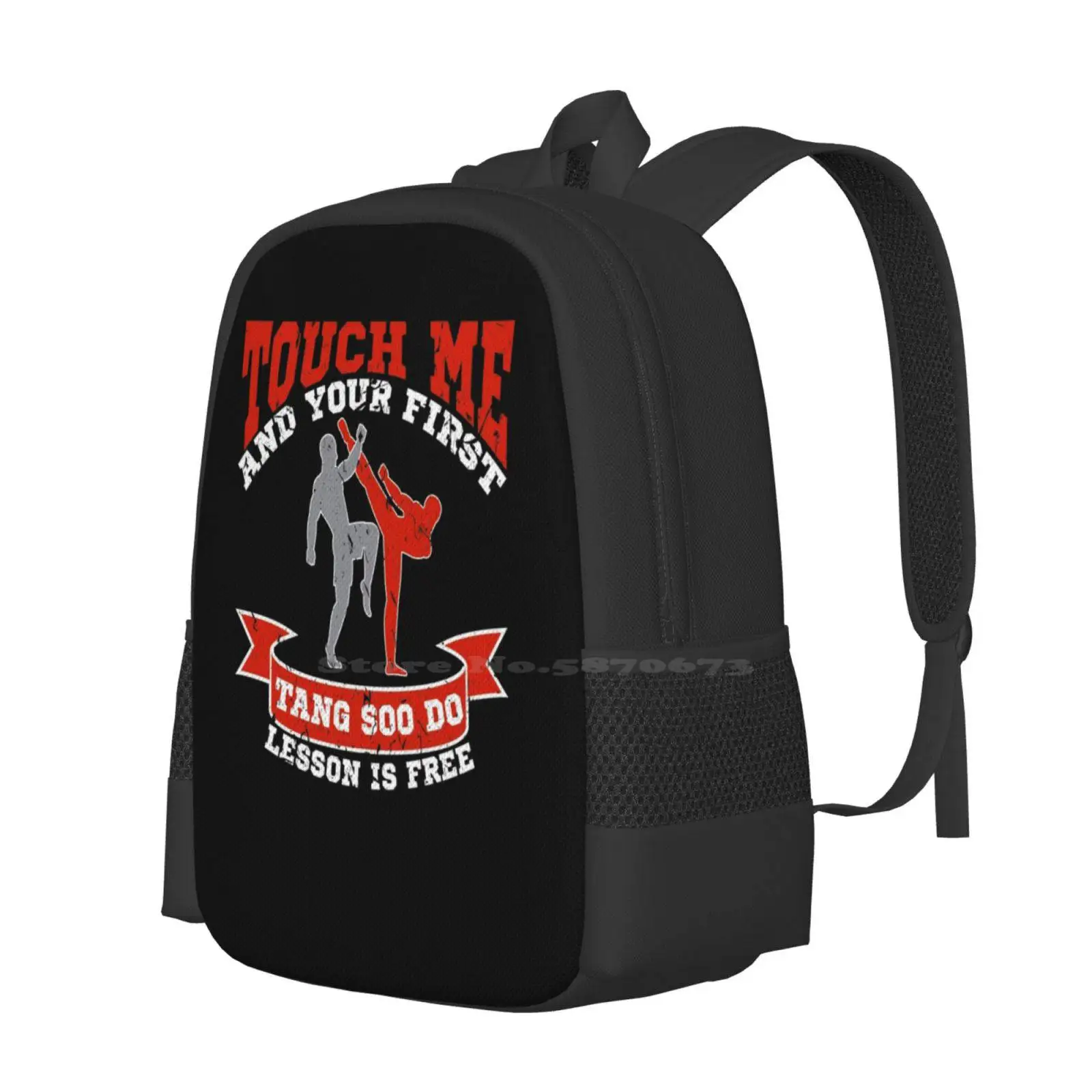 Touch Me And Your First Tang Soo Do Lesson Martial Arts Dojo Hot Sale Schoolbag Backpack Fashion Bags Martial Arts Karate Tae