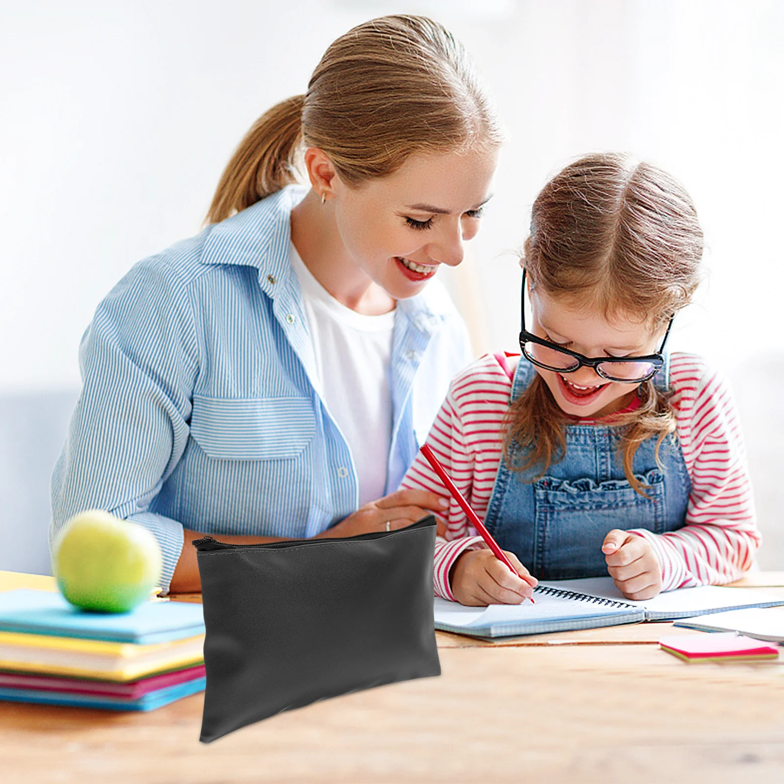 2Pcs Waterproof Zipper File Folder Portable Document Organizer Receipt Holder for Office School Bills Storage