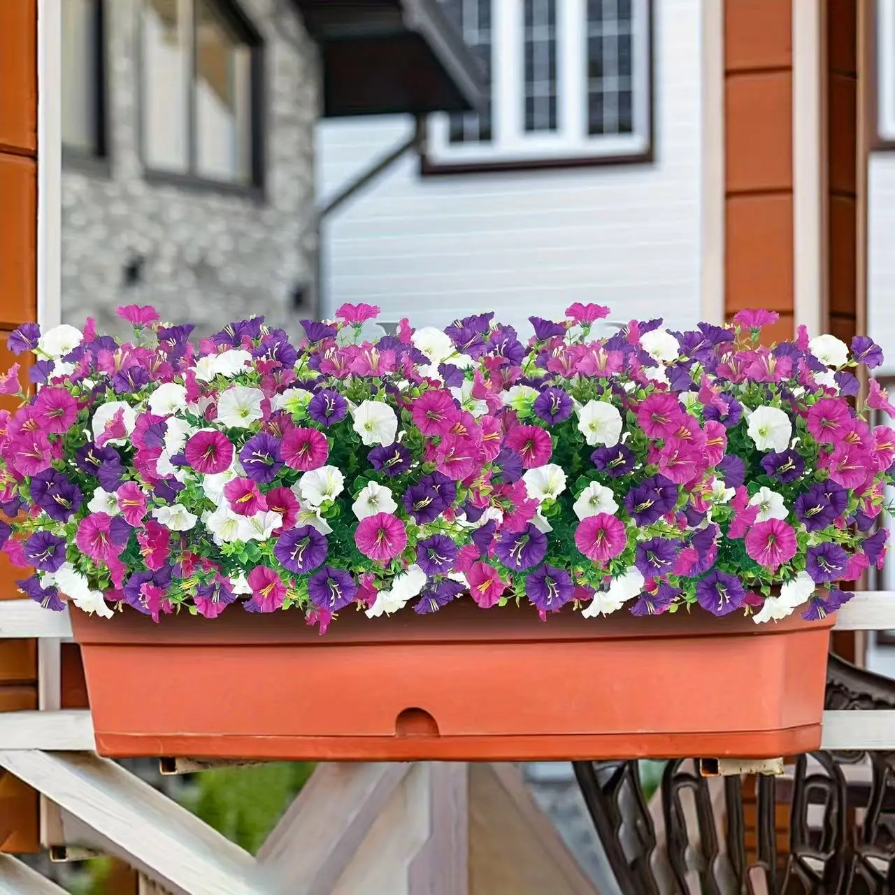 1 Stück violetter künstlicher Blumenstrauß, 35 cm, künstliche Blumen für Zuhause, Raumdekoration, Hochzeit, Brautdekoration, Tafelaufsatz, Vasenornament – Detail 3