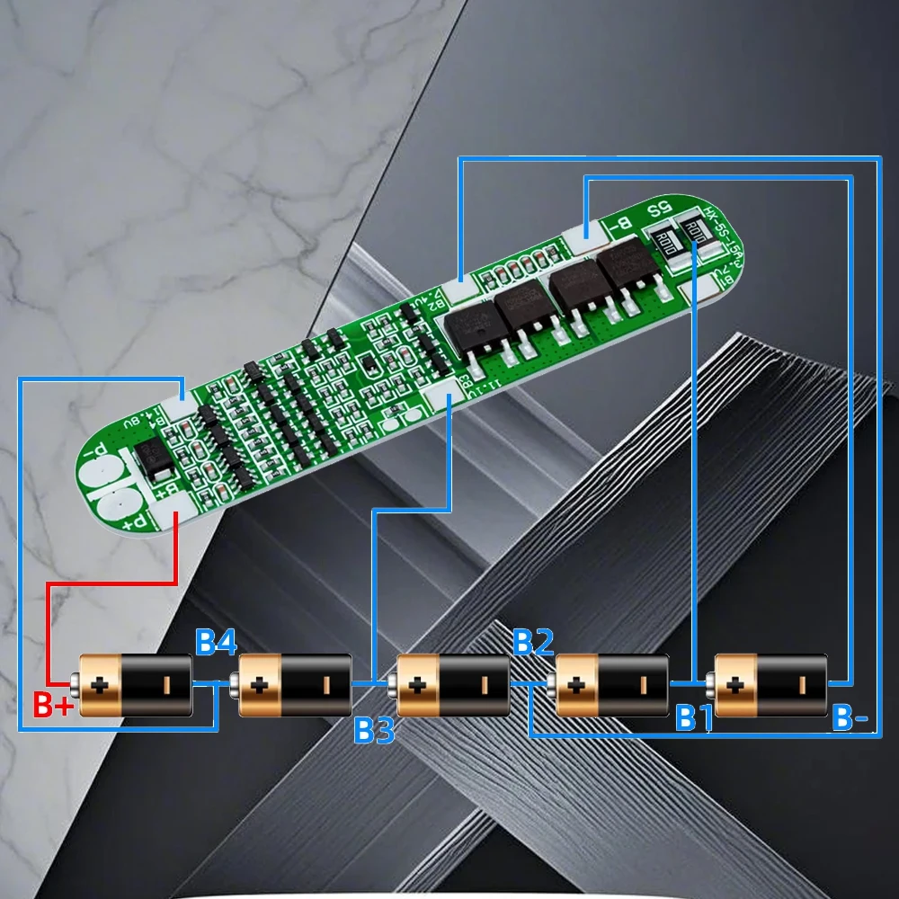 DIY Solar Battery BMS Protection Board, 5S 18650 15A, 18.5V/21V Overcharge Overdischarge Protection (1~5PCS)