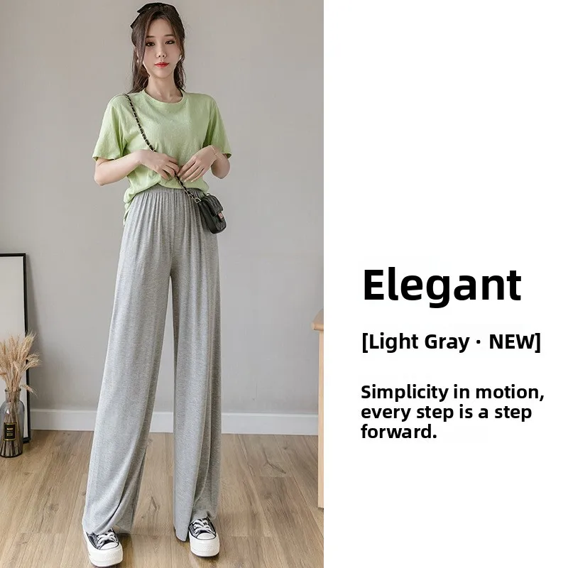 ارتفاع الخصر مشروط بنطال ذو قصة أرجل واسعة المرأة بلا ثنى مستقيم فضفاض المناسب عادية طول الأرض بنطلون تأثير التخسيس