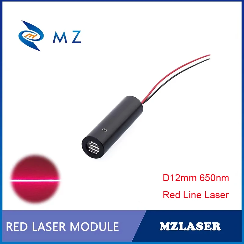 Red Line Laser Diode Module Compact Mini D10mm 650nm 100mw 110degrees Line Laser 3V Industrial Grade APC Drive Type