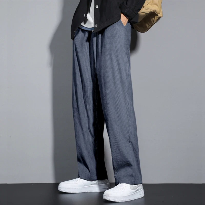 Pantalones informales de pana para Hombre, ropa de pierna recta, cómoda y cálida, estilo chino, 2024