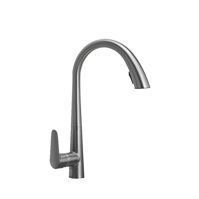 

Kitchen gun gray pull-out faucet, household universal telescopic all copper laundry, vegetable washing, sink faucet, hot and col