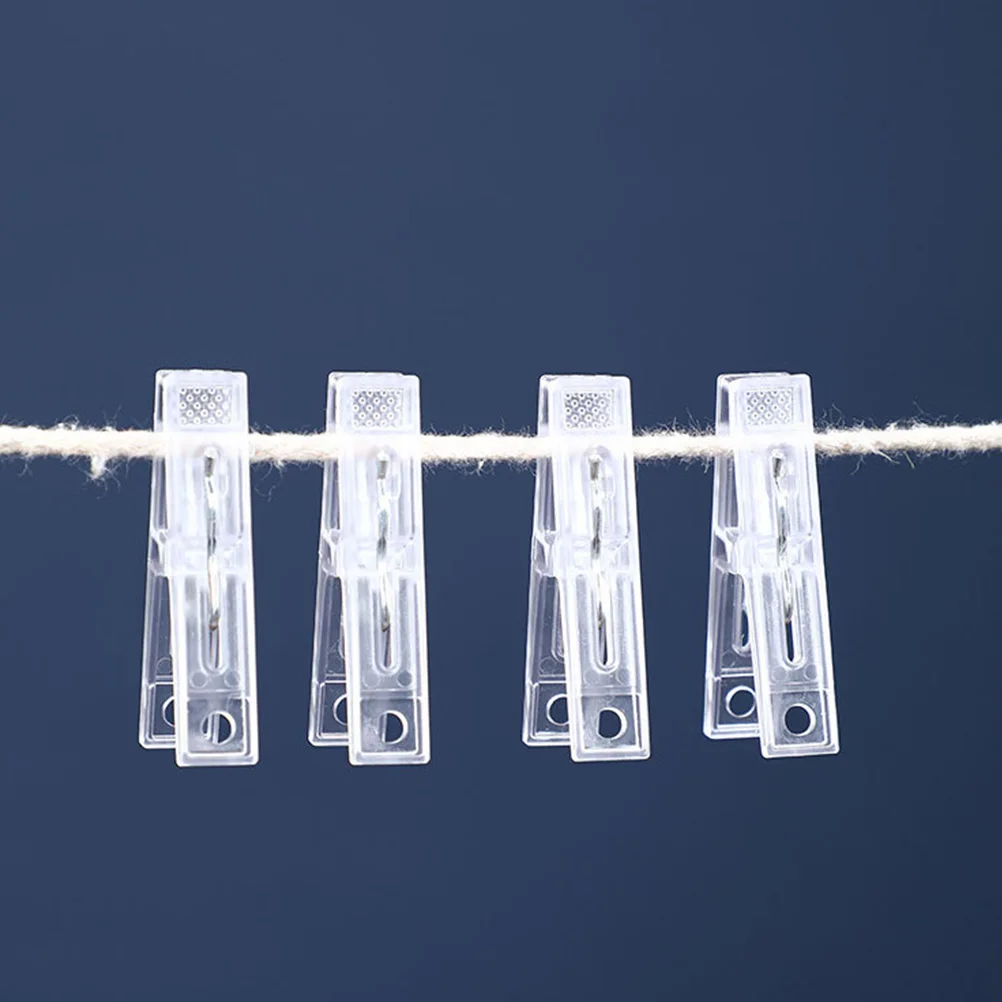 20Pcs Plastic Clips Transparent Mini Clamp for Lamp String Light Photo Note Card Paper Peg Decorative Clips Lamp String Clamp