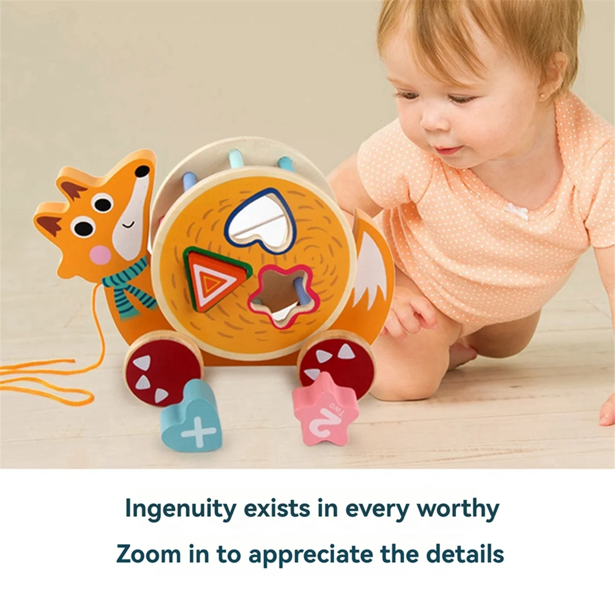 لعبة سحب الحلزون الحديثة، لعبة خشبية للأطفال حائزة على جائزة #3