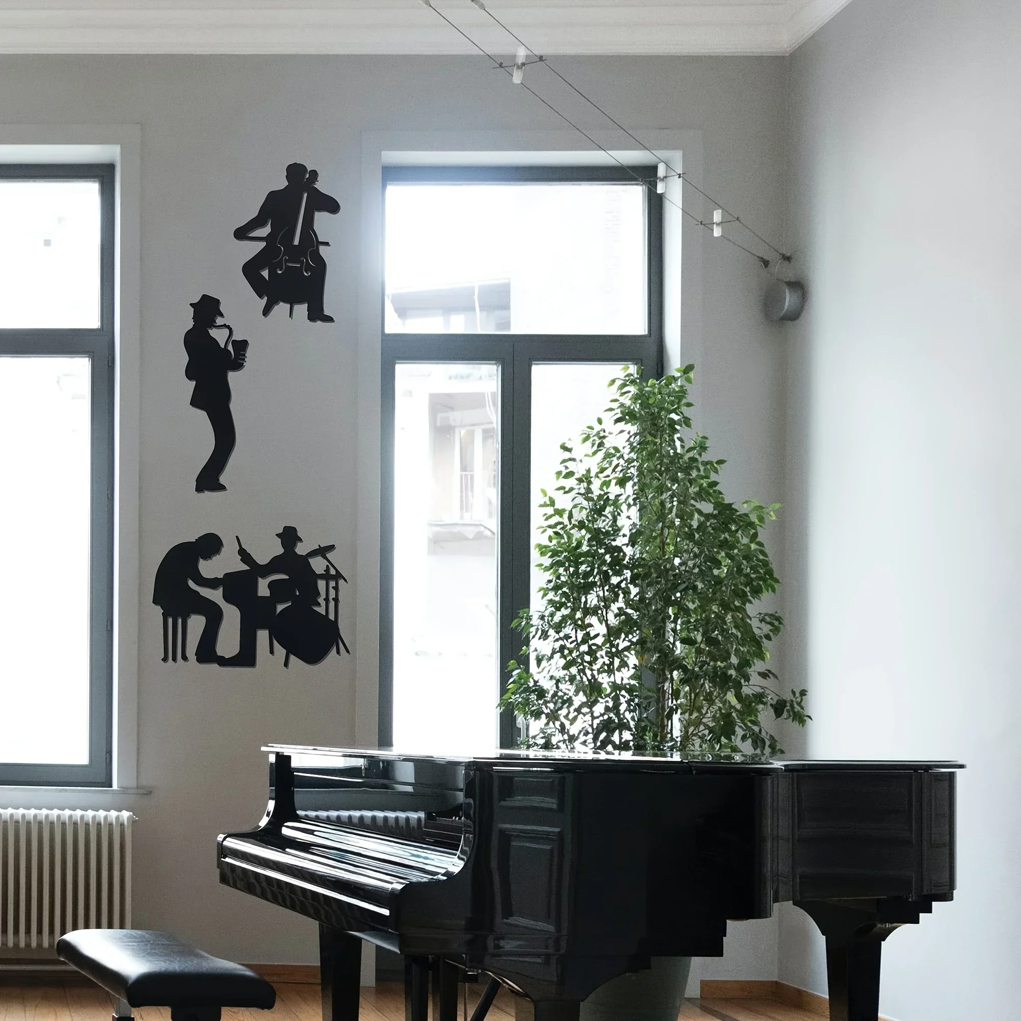 1Set Music Metal Wall Decoration Home Interior Wall Decor Jazz Music Theme Wall Decoration Saxophone Wall Hanging Decoration