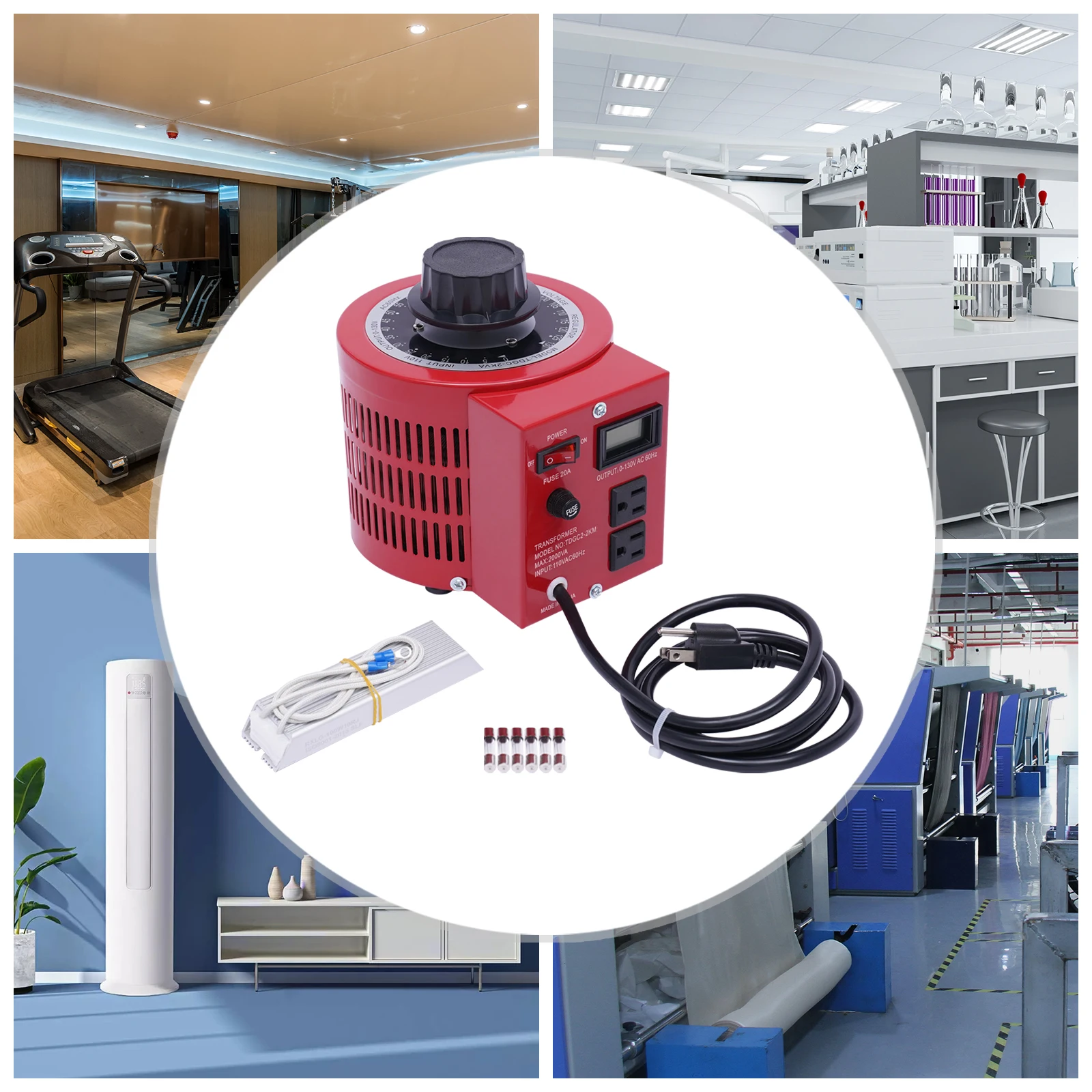 

2000 VA Variable Transformer AC 110V 60 Hz Voltage Regulator Transformer Output Voltage AC 0-130V For Motor Speed Control