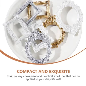 14Pcs Baroque Style Handmade Accessories Small Resin Frames for DIY Craft Projects Phone Shell Decoration Vintage Ornament Home