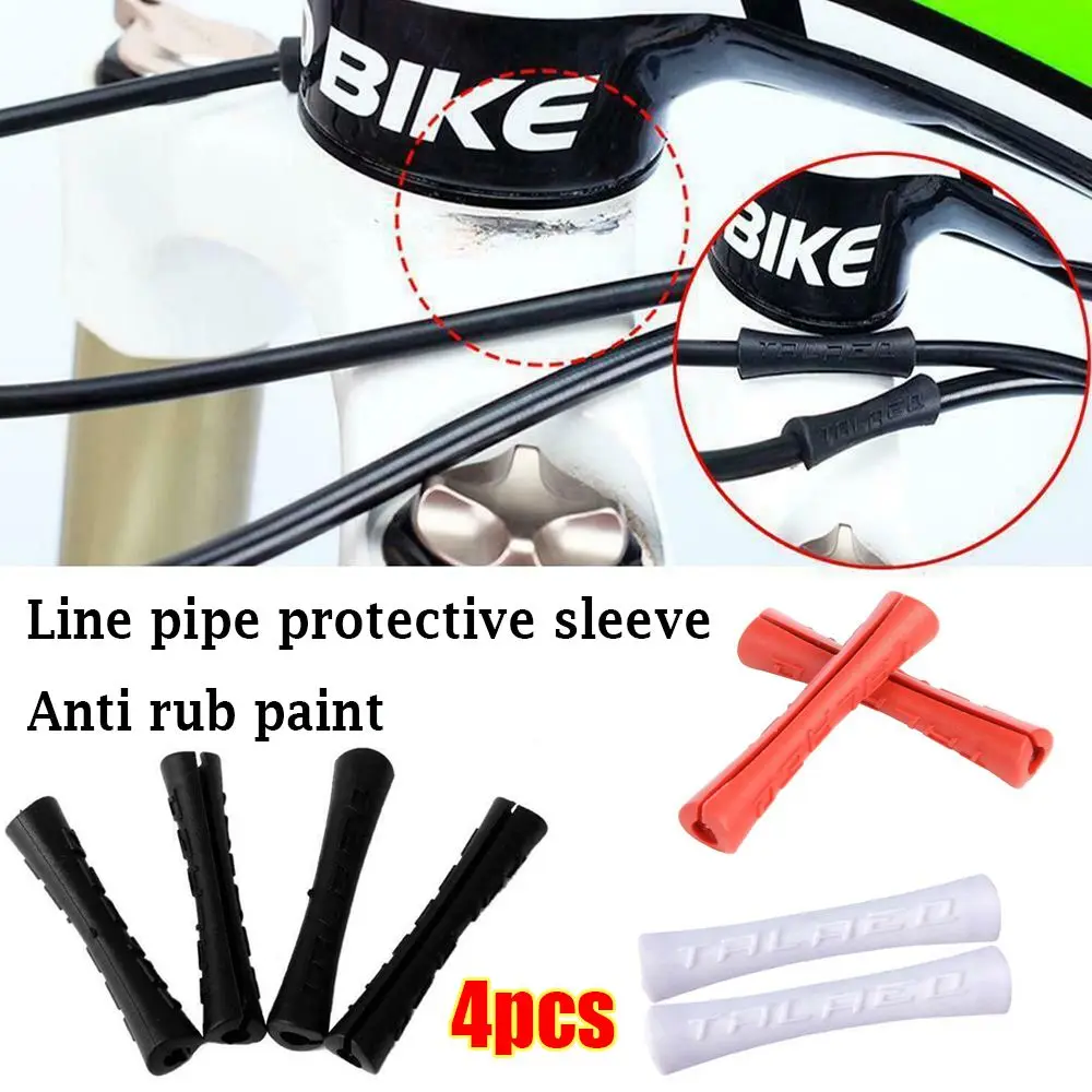 

4pcs/lot Frame Protection Three Colors Mountain Bike Rubber Line Pipe Sleeve Shift Brake Anti Scratch Bicycle Cable Protector