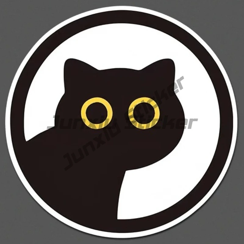 

Car Sticker Black Kitten Pet Circle Cute Personality Creative Electric Car Body Sticker Decoration Waterproof Sticker