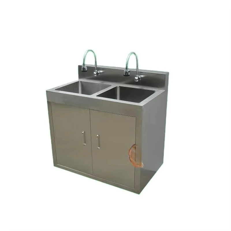 

Stainless Steel Pool 304 Single-double Operating Room Induction Wash Basin Pedal Workshop Double-slot Sink