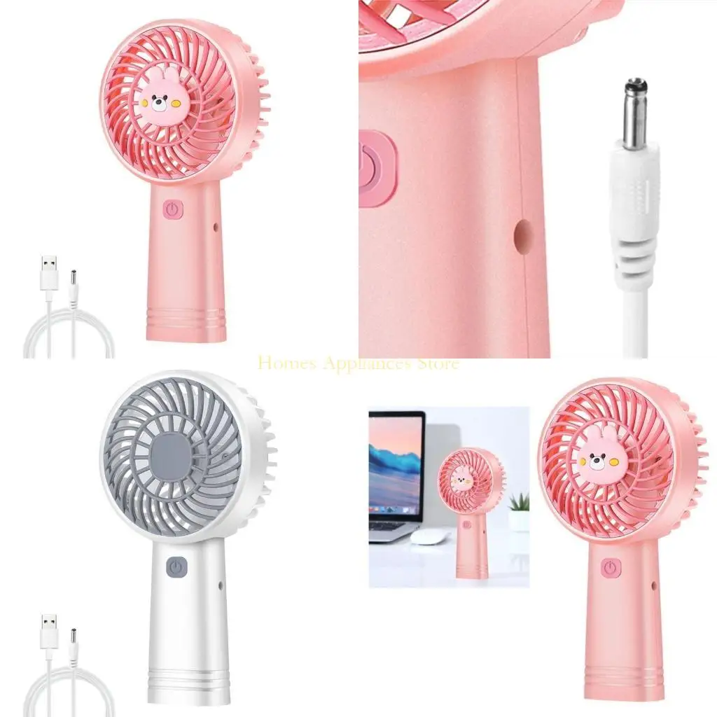 D0AB Small Table Fan Handheld Mini التبريد مروحة USB قابلة للشحن مروحة الجيب الصغيرة