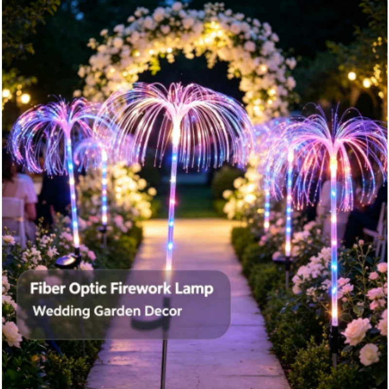 Solar Flowers Lamp Lawn Lights Outdoor Waterproof Christmas Pathway Wedding Party Jellyfish Yard Garden Walkway Patio Decor