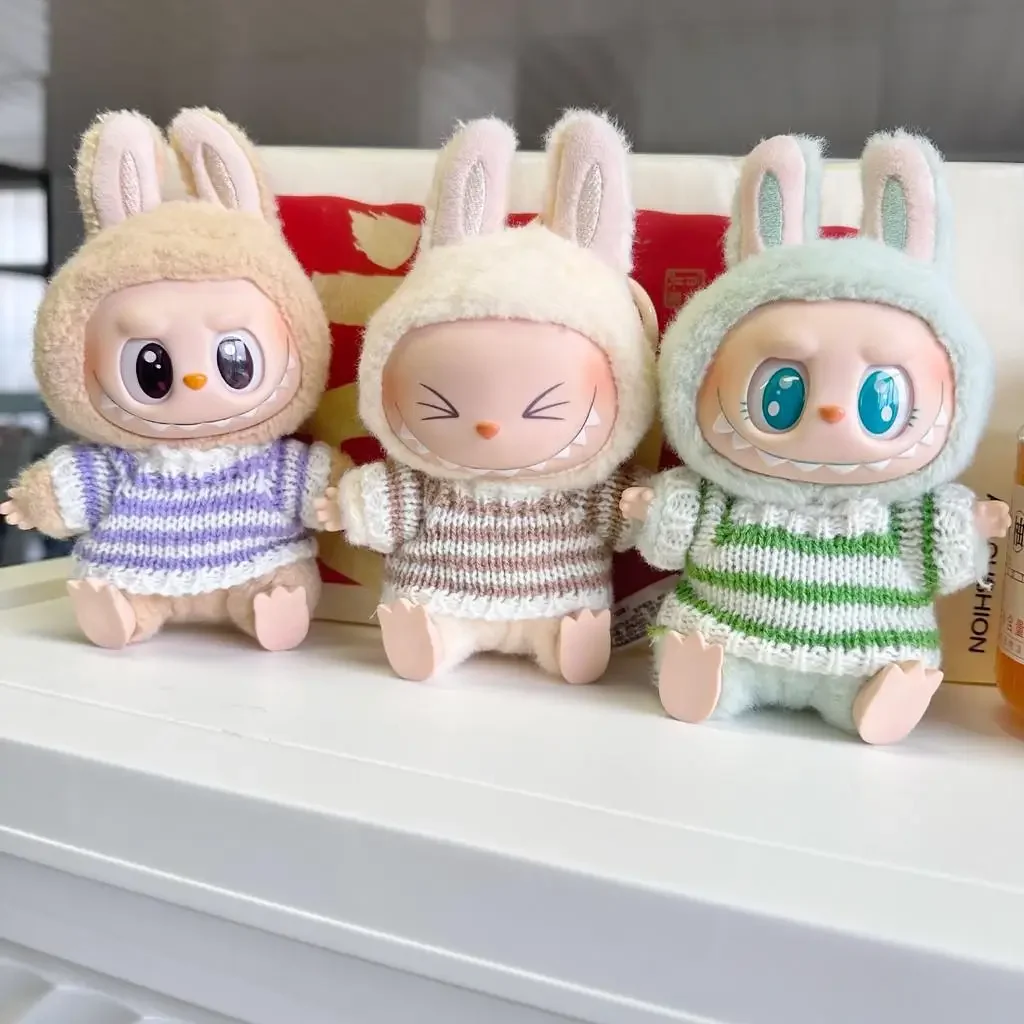 Mini Doll'S Clothes Outfit Accessories For Korea Kpop Exo Labubu Idol V1 V2 striped sweater autumn and winter clothes Clothing