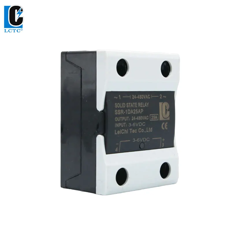 Lctc Ssr Willekeurig Solid State Relais 10a 25a 40a 60a 80a 100a 120a Dc Controle Ac Eenfasecontrole 3-6vdc 24-480vac