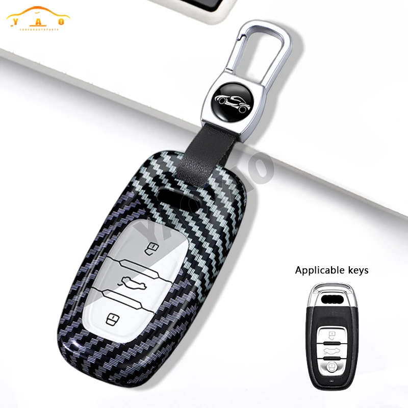 

ABS Car Remote Key Case Cover Shell For Audi A3 A4 B9 A5 A6 8S 8W Q5 Q7 4M S5 S7 TT Protector Fob Keyless Keychain Accessories