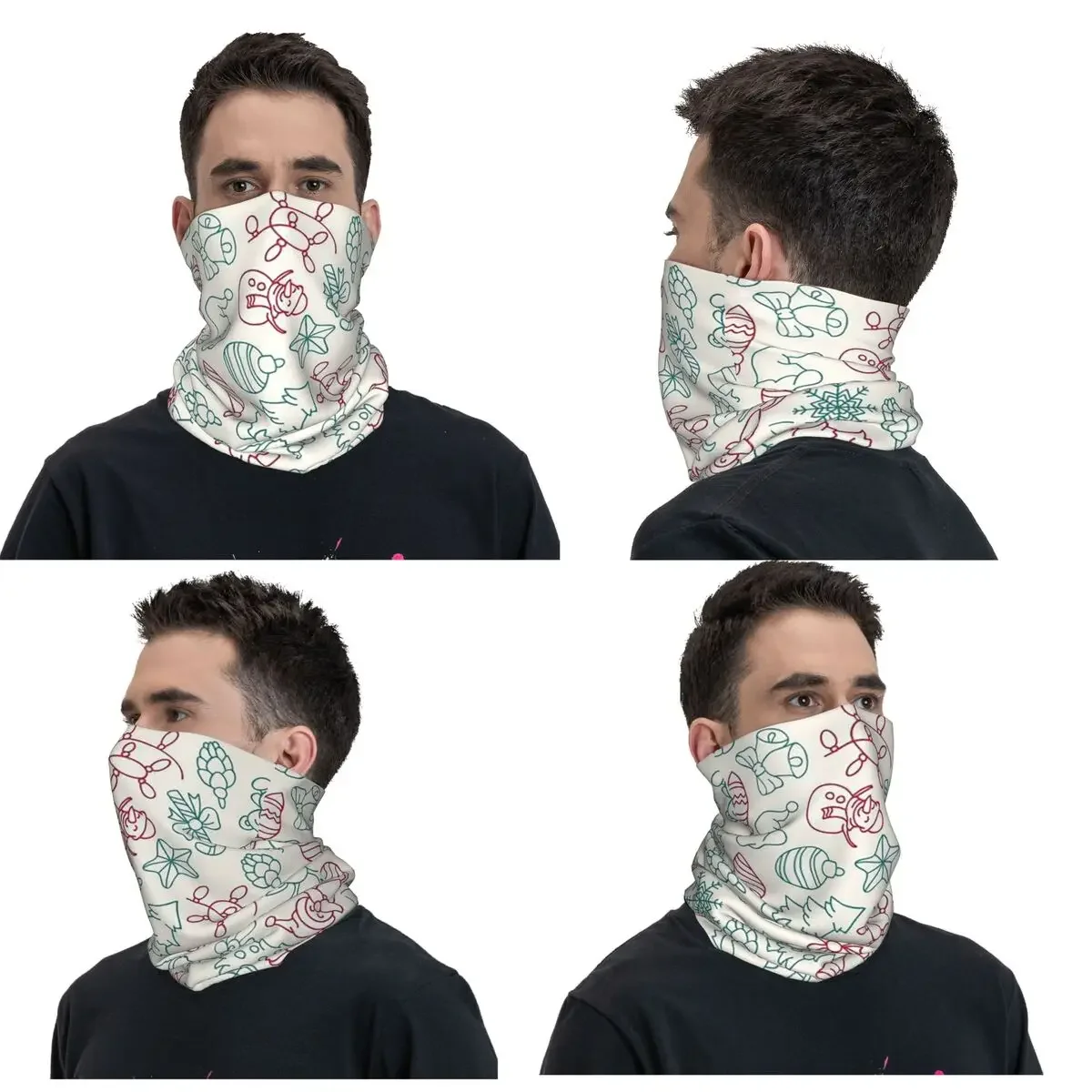 ¡Feliz Navidad y felices vacaciones! Bandana cubierta para el cuello bufanda con máscara envolvente impresa bufanda cálida para ciclismo montar para hombres adultos a prueba de viento