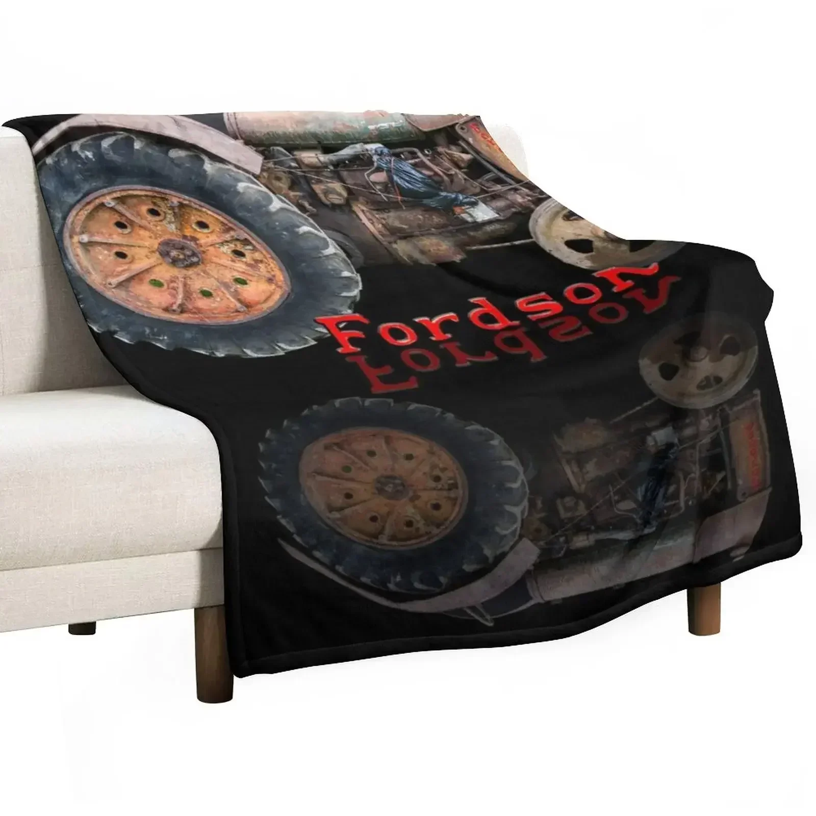 Vintage tractor Fordson Throw Blanket Hairy Cute Plaid Camping Shaggy for sofa For Baby Blankets