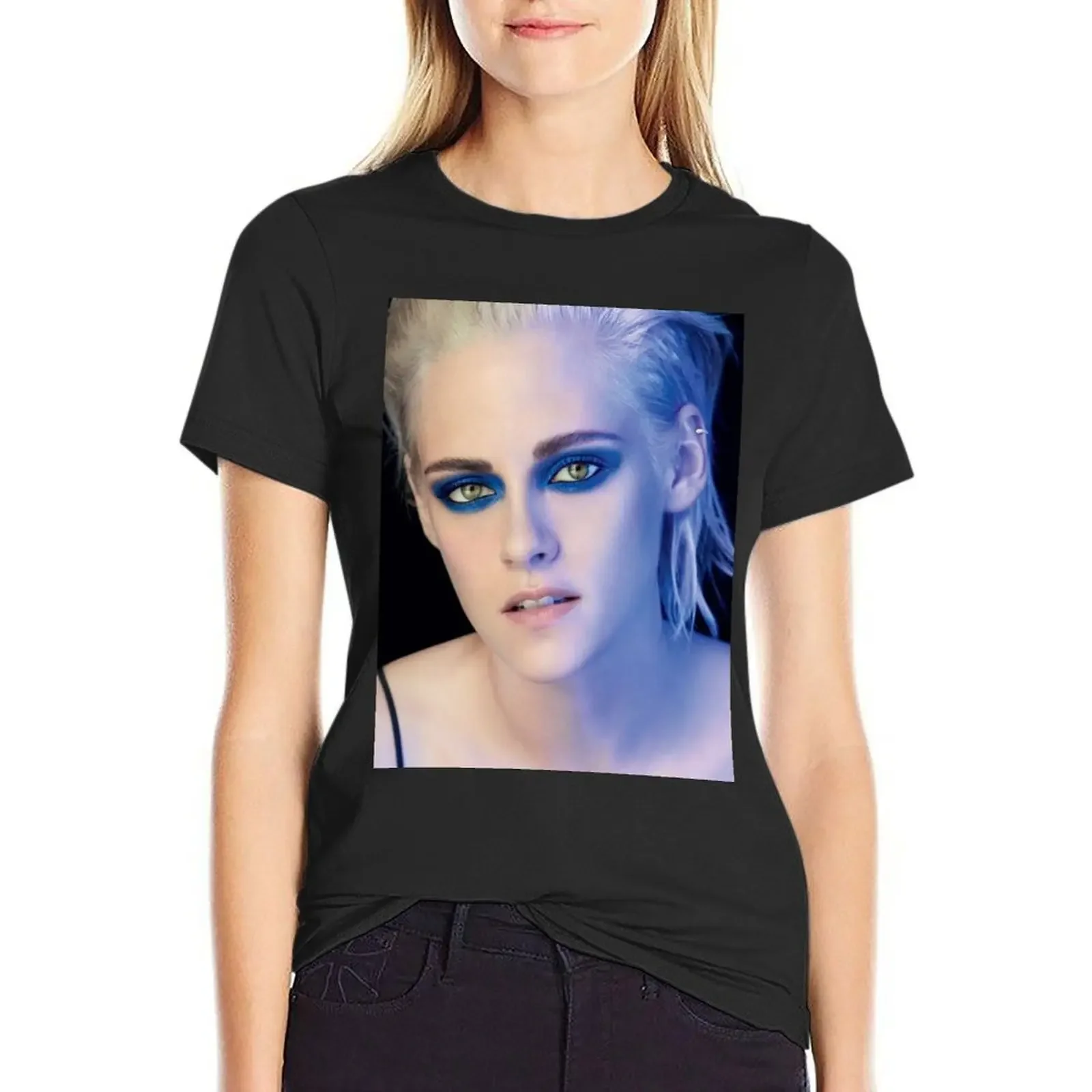 

Kristen Stewart T-Shirt vintage clothes graphics female oversized t shirts for Women