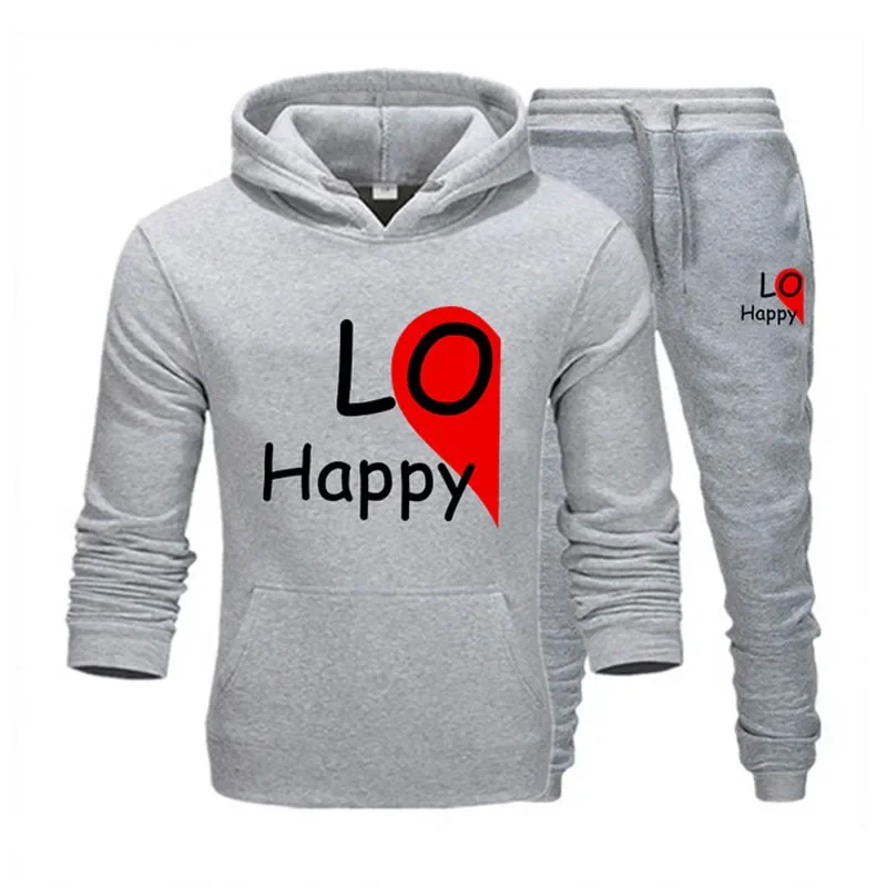 Couples Hooded Sweater Sportswear Outfit Fashion Lover Hoodies + Jogging Pants 2 Piece Sets Spring Autumn Women Men Clothing