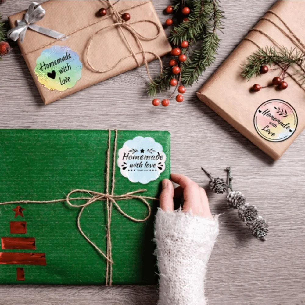 140pcs 50x50 mm Thermal Label Roll Tear-resistant Flower Shape Square Label Sticker Color Gradient Waterproof Printer Paper