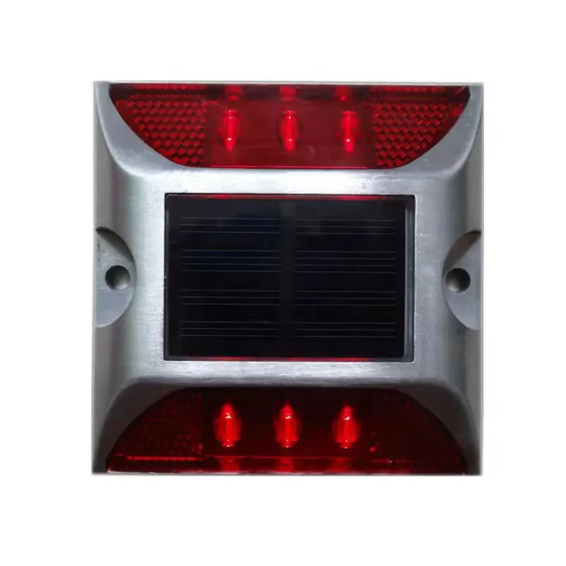 Waterproof Aluminum LED Solar Powered Road Stud Light 5 Color Reflective Ground Deck Dock Warning Light