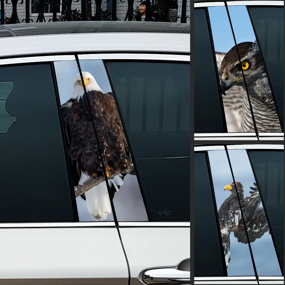 

Cool Eagle Car Stickers Auto B Pillar Waterproof Animals Decor Cover Scratches Car Doors Pillar Vinyl Decals Accessories