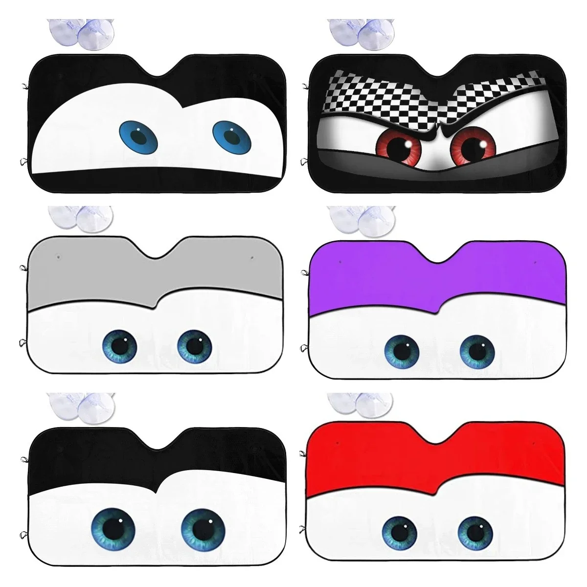 Sombrinha dobrável para para-brisa de carro, refletor UV para janela, olhos pretos, para SUV e caminhões, mantém o carro fresco.