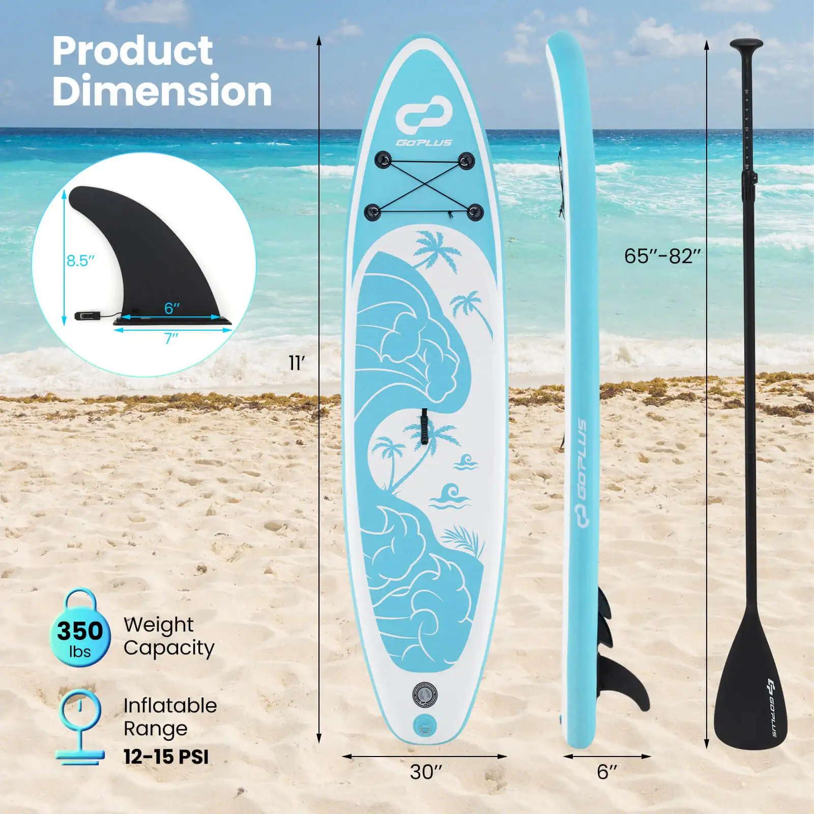 Inflatable Stand Up Paddle Board w/ Premium SUP Accessories Including Paddle