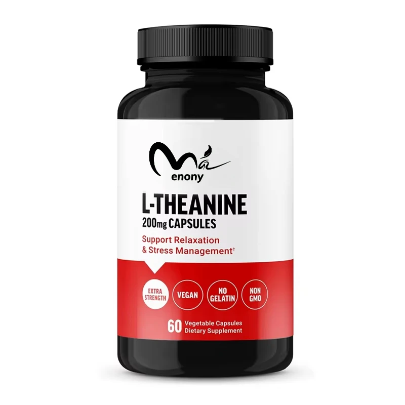 Supplément de L-théanine, soulage le stress, soutient le calme et la relaxation, 60 capsules végétales, non génétiquement modifié