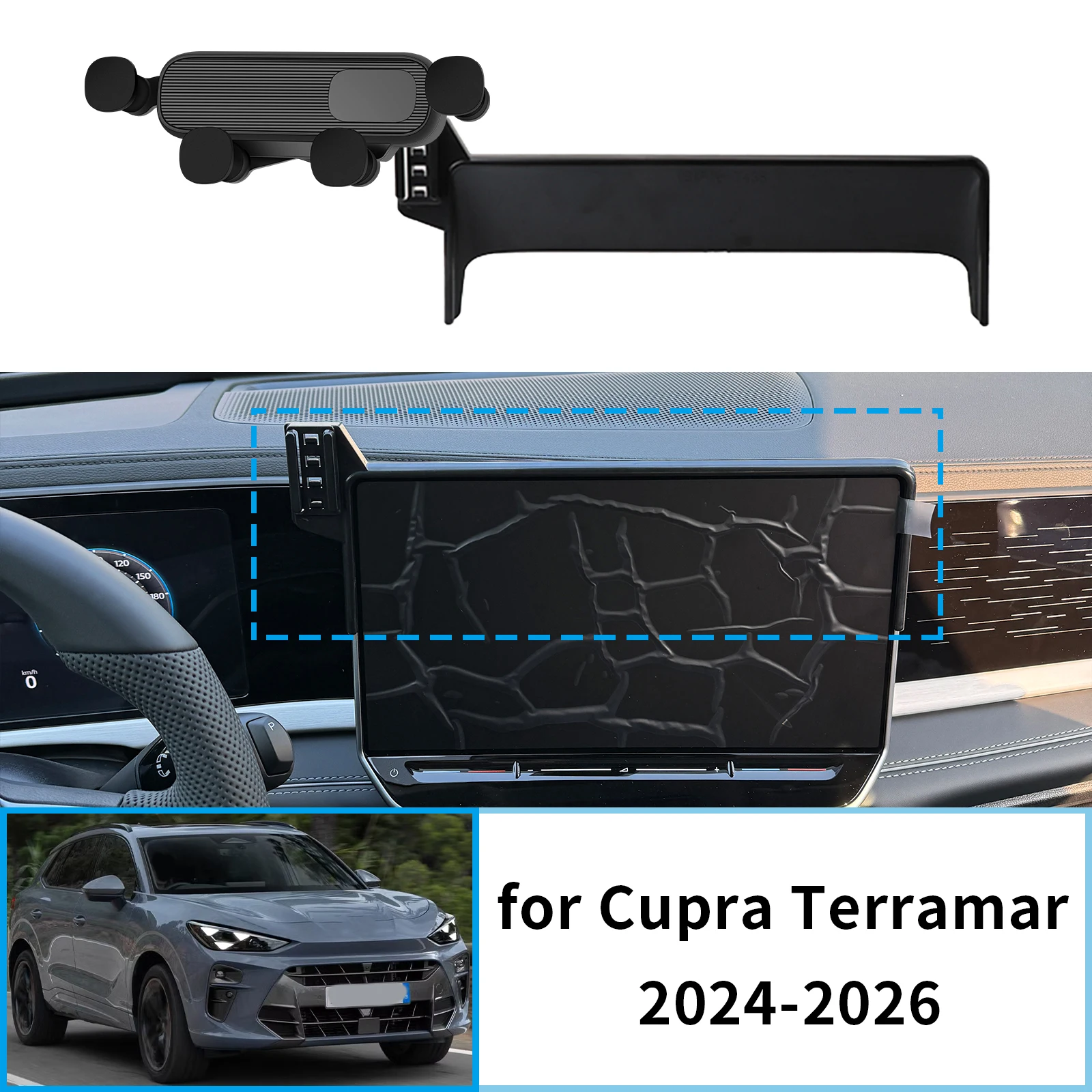 

Mobile Phone Holder fit for Cupra Terramar 2024 2025 2026 12.9" inch 5H Facelift GPS Bracket Navigation Stand Auto Accessories