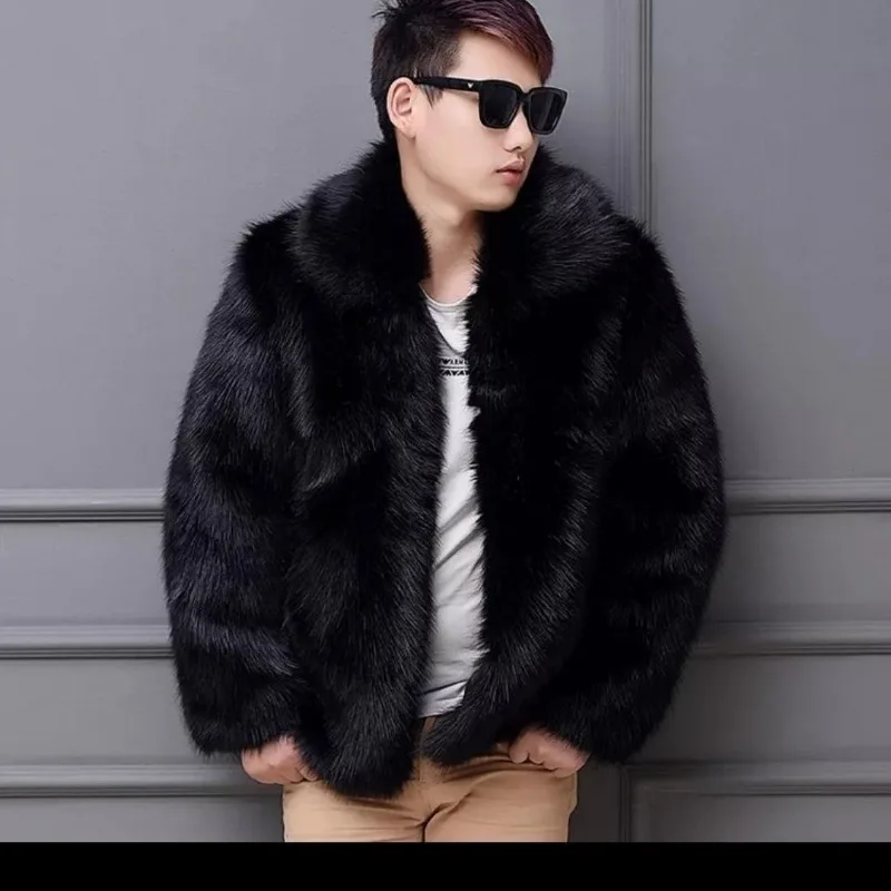 Men's Autumn/Winter Top Coat Faux Fur Eco-friendly Thickened Comfortable Loose Casual Design Fashion Advanced Niche Versatile