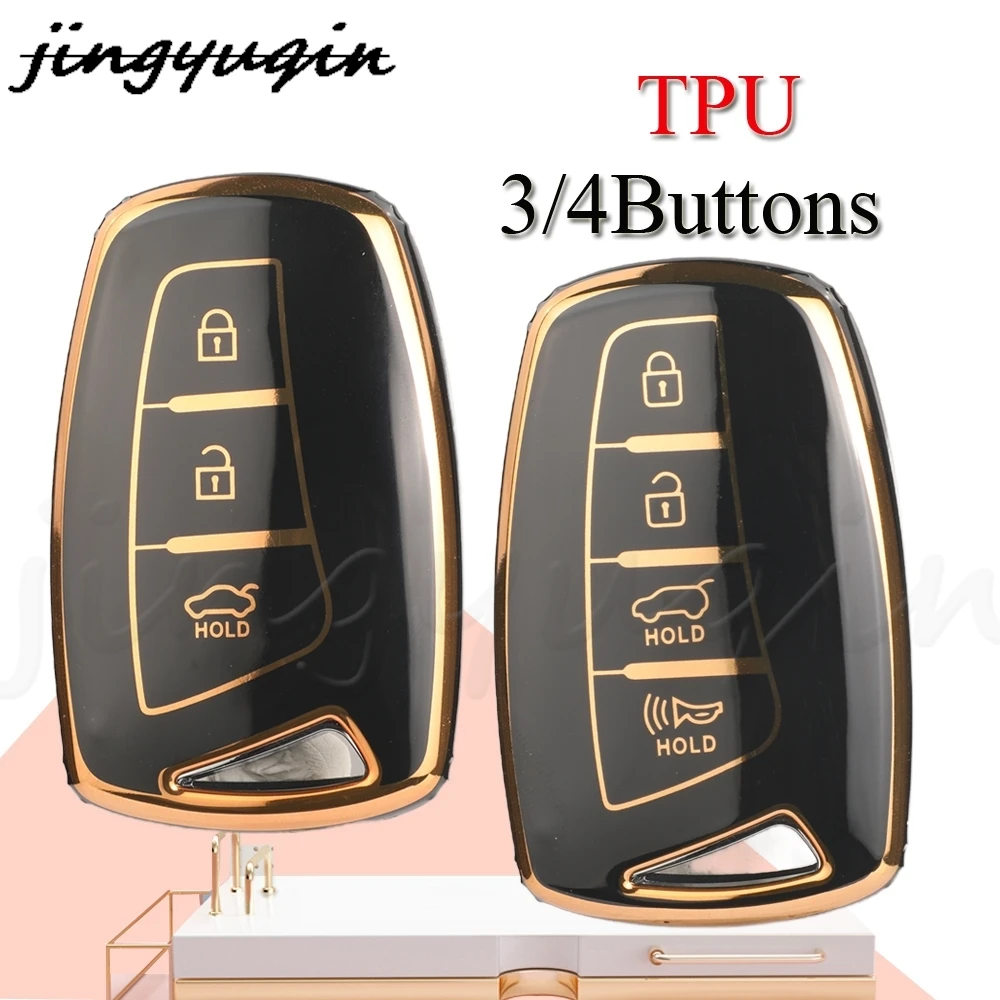 JYQ TPU Auto Key Shell Case Cover For Hyundai Grandeur HG Sedan Genesis G80 Santa Fe 3DM Grand SantaFe 2018 IX45 EQUUS Azera 