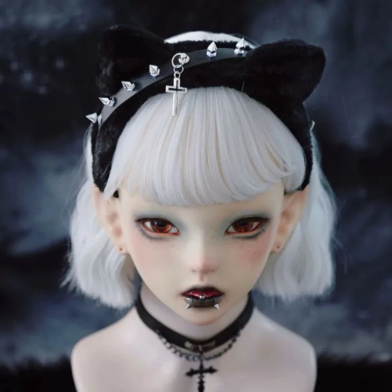 Amerikaanse Lolita Hoofddeksels Retro Harajuku Gothic Hoofdband Vrouwelijke Kawaii Kat Oor Ontwerp Hoofdband Populaire Cosplay Haaraccessoires
