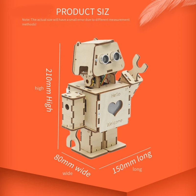 Programmable Dual Intelligent Programmable Welcome Robot Kit - DIY Science Experiment For Youth, STEAM Education Model