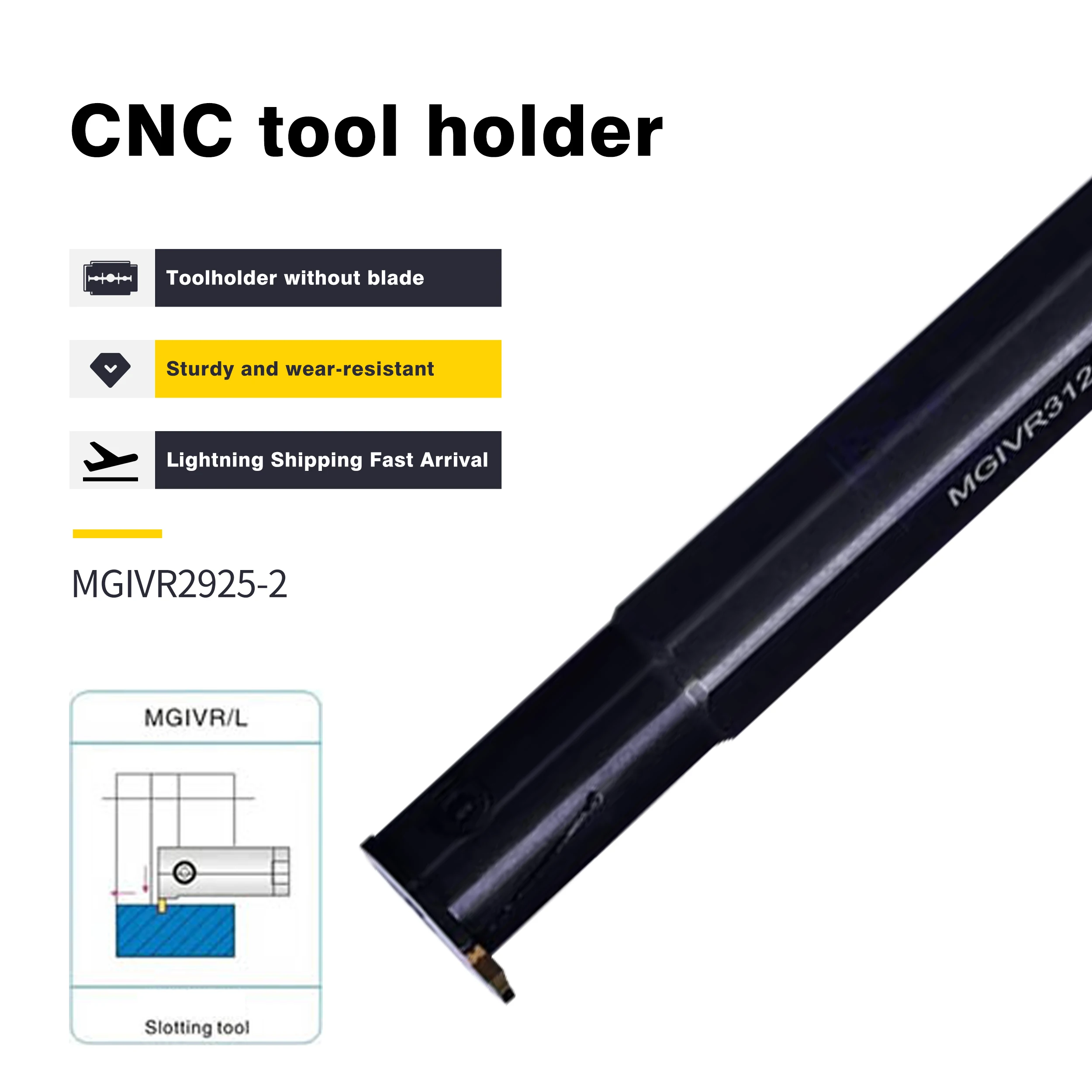 1pc MGIVR2925-1.5 MGIVR2925-2 CNC Lathe Grooving Turning Tool Holder MGIVR2925-2.5 MGIVR3125-3 MGIVR3125-4 Internal Slotted Tool