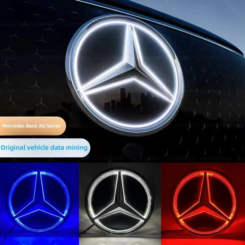 Car Front Grilled Star Emblem LED Illuminated Logo White Blue Red Light for Mercedes Benz W204 GLK200 GLK260 GLK350 2013-2015