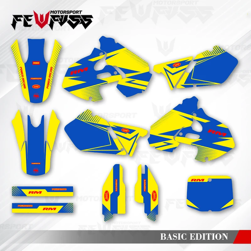 

Fewfuss графические наклейки наклейки мотоцикл фон на заказ для SUZUKI RM 125 250 1999 2000 RM125 002