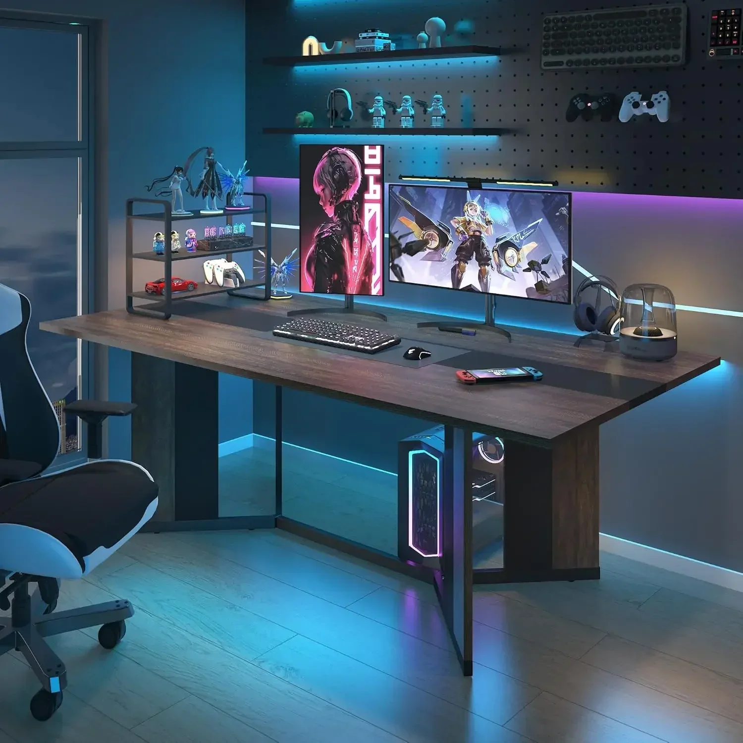 [¡Mejor vendedor, ¡Compre ahora! ] Mesa de comedor rectangular grande de 71 pulgadas, mesa marrón resistente al agua de madera, mesa de cena familiar lujosa de 6 pies Offi