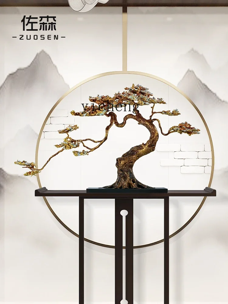 LYY Lucky Welcome Pine, New Chinese Entrance Living Room Decoration Copper Ornament Crafts Gifts